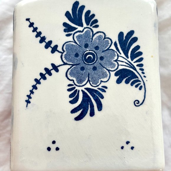 Vintage Delft Blue Blauw Hand Painted Spice Jar bottles Canister Set Tray Dutch - Picture 15 of 16